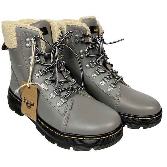 Dr. Martens Shoes - Dr. Martens Combs Oiled Fuel Zinc Gray & Boogie Fur Women’s Size 9 NEW Rare